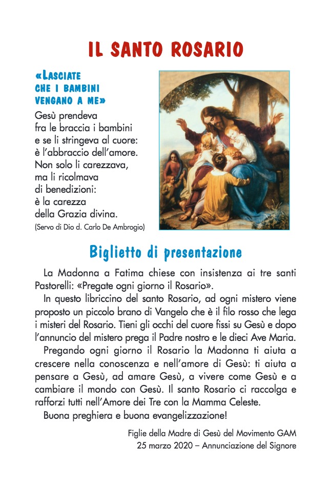 Libretto Il Santo Rosario Da Scaricare Libretto Santo Rosario | Gioventù Ardente Mariana